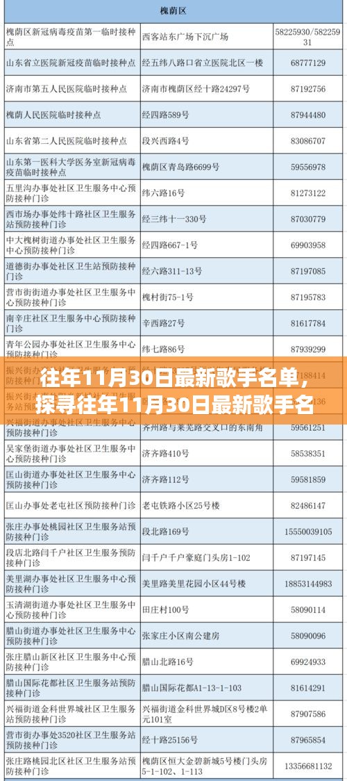 往年11月30日最新歌手名单揭秘，多元音乐生态下的思考与个人立场