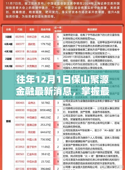 往年12月1日保山聚源金融资讯概览，最新消息与全攻略获取金融动态