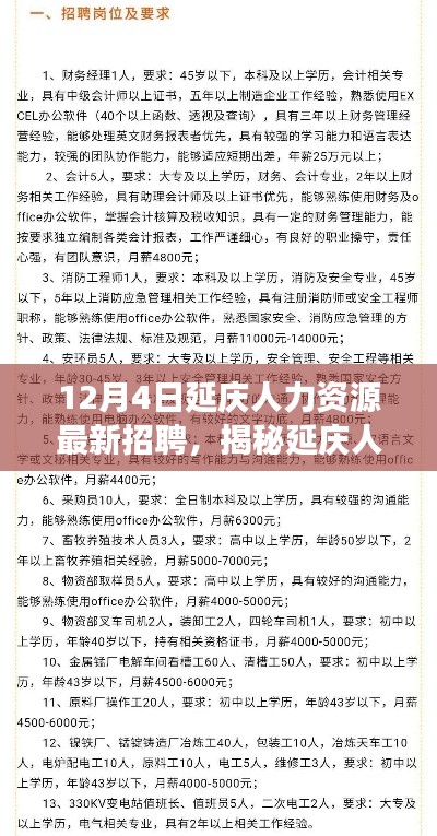 揭秘延庆人力资源最新招聘动态，把握职场机遇，赢在起跑线——延庆最新招聘资讯速递