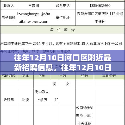 往年12月10日河口区最新招聘信息概览及获取攻略