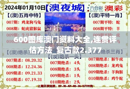 600图库澳门资料大全,连贯评估方法_复古款2.377