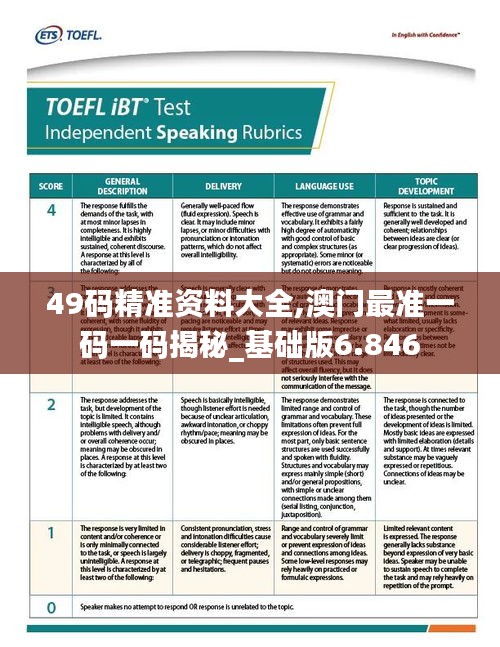 49码精准资料大全,澳门最准一码一码揭秘_基础版6.846