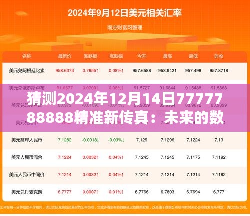 猜测2024年12月14日7777788888精准新传真：未来的数字预言者