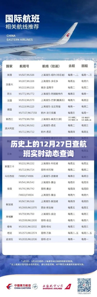 历史上的航班动态查询，揭秘十二月二十七日的飞行轨迹