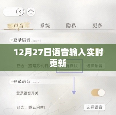 12月27日语音输入功能实时更新，提升用户体验
