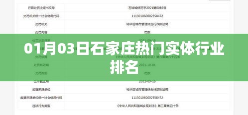 石家庄热门实体行业排名揭晓，最新榜单（日期标注）