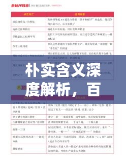 朴实含义深度解析，百度带你领略这个词的真正内涵