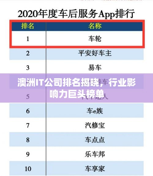澳洲IT公司排名揭晓，行业影响力巨头榜单