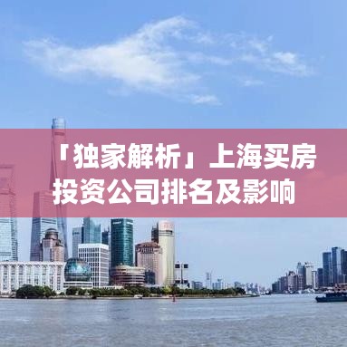 「独家解析」上海买房投资公司排名及影响力深度剖析