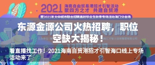 东源金源公司火热招聘，职位空缺大揭秘！