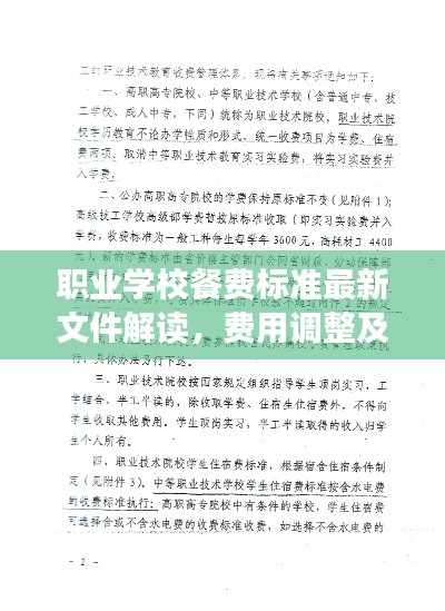 职业学校餐费标准最新文件解读，费用调整及实施细节一网打尽