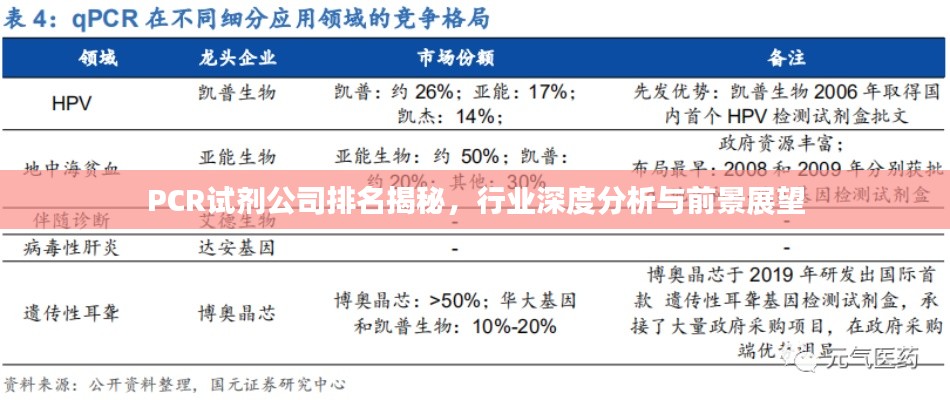 PCR试剂公司排名揭秘，行业深度分析与前景展望