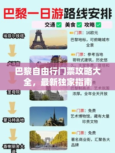 巴黎自由行门票攻略大全，最新独家指南