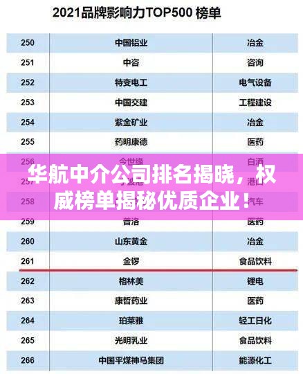 华航中介公司排名揭晓，权威榜单揭秘优质企业！