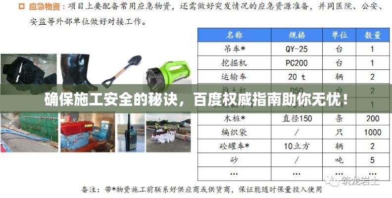 确保施工安全的秘诀，百度权威指南助你无忧！
