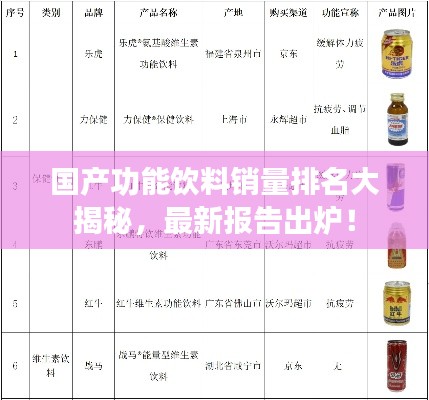 国产功能饮料销量排名大揭秘，最新报告出炉！