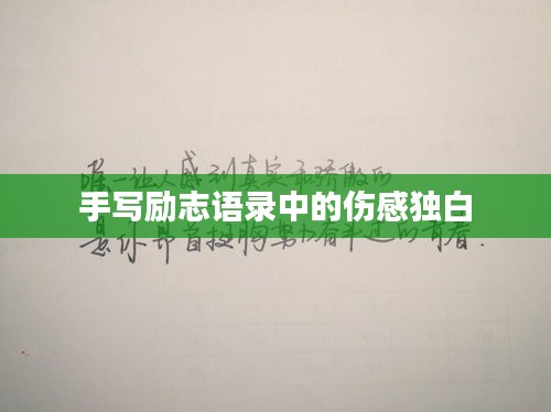 手写励志语录中的伤感独白