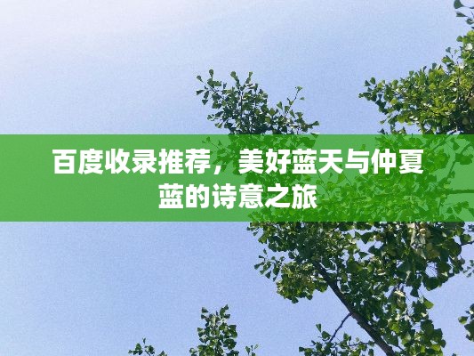 百度收录推荐，美好蓝天与仲夏蓝的诗意之旅