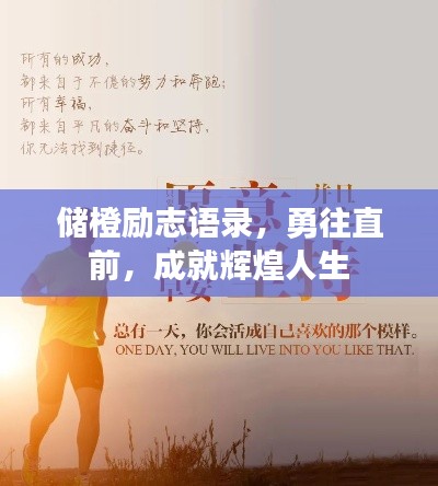 储橙励志语录，勇往直前，成就辉煌人生