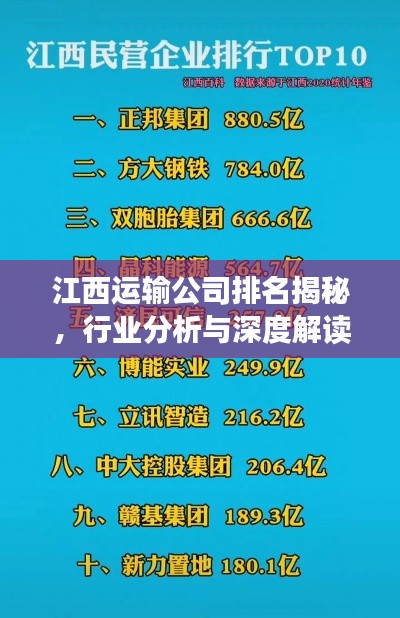 江西运输公司排名揭秘，行业分析与深度解读