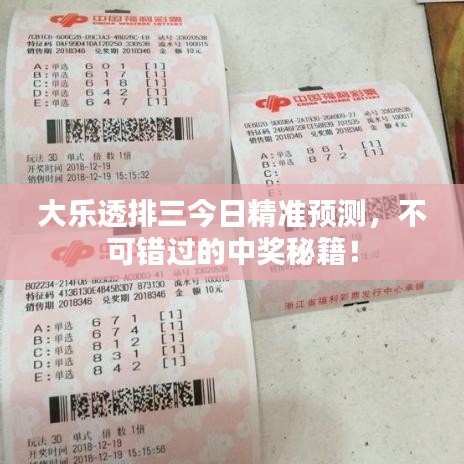 大乐透排三今日精准预测，不可错过的中奖秘籍！