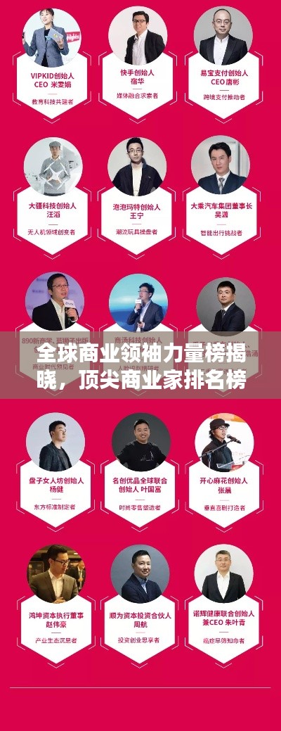 全球商业领袖力量榜揭晓，顶尖商业家排名榜揭示智慧与力量