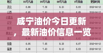 咸宁油价今日更新，最新油价信息一览